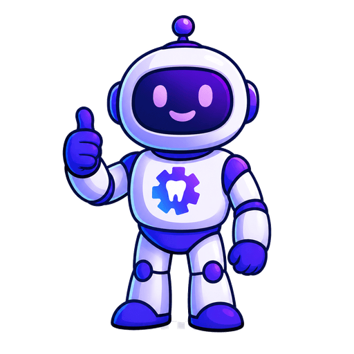 Robo, the MyDentalForce mascot, giving a thumbs up
